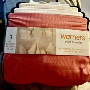 Warner's Women's 3-Pack Blissful Microfiber Hi-Cut Briefs Panties, Size XXXL 10